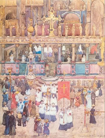 Maurice Prendergast Easter Procession St. Mark's oil painting picture